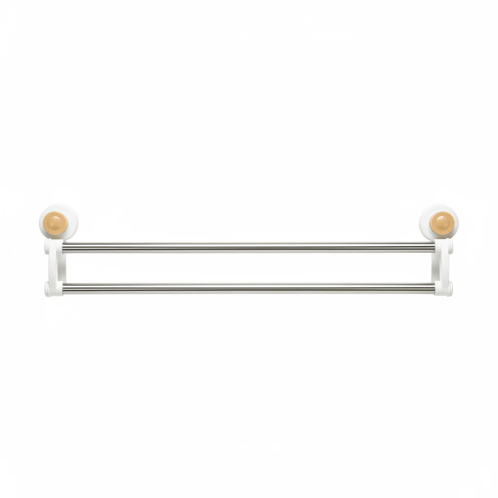 Jinghong  Plastic & Steel Wall-Mounted Towel Hanger Strong Adhesive Holder-50cm-Ivory
