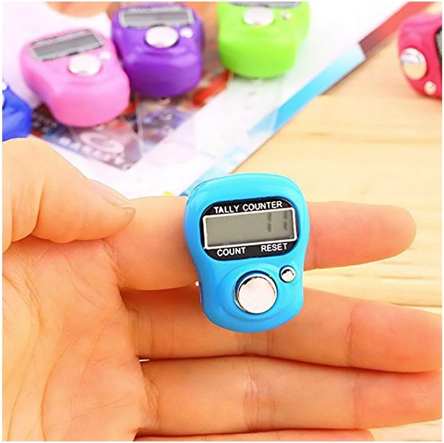 Jixin Classic Digital Finger Tally Counter – Mixed Color Selection - Image 3