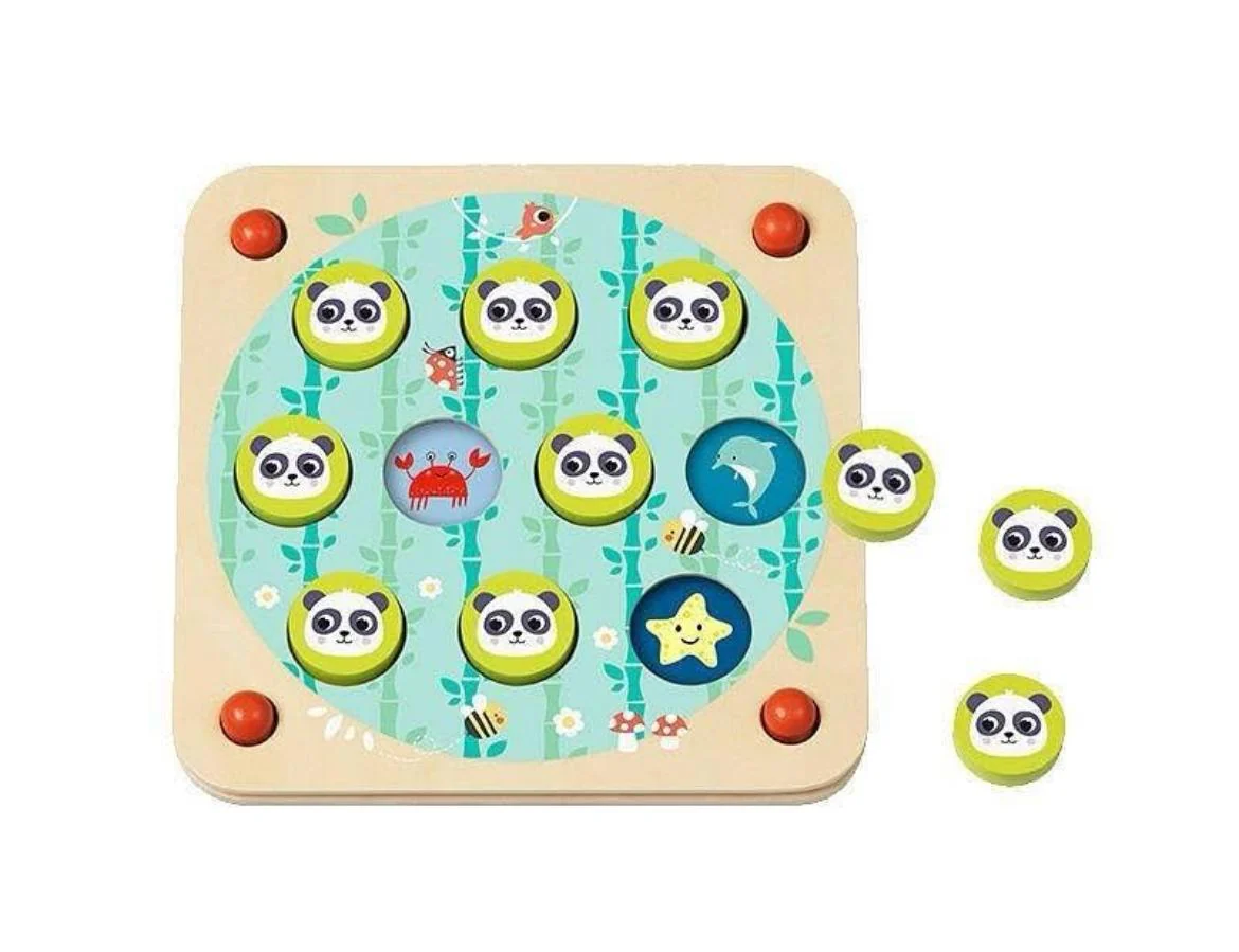 Joodi 17pcs Wooden 2-in-1 Set- Memory Game & Tic Tac Toe - Image 3