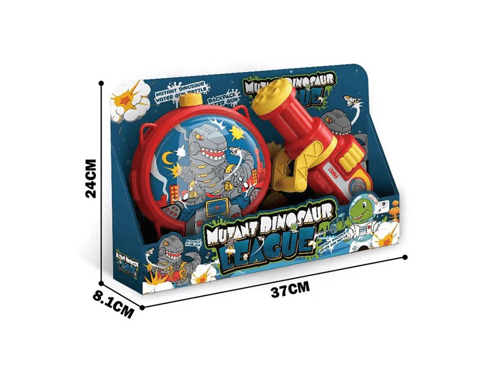 JOODI Dinosaur Water Gun Playset with Dinosaur Water Bottle, 8m-9m Shooting Range, Multicolour - Image 2