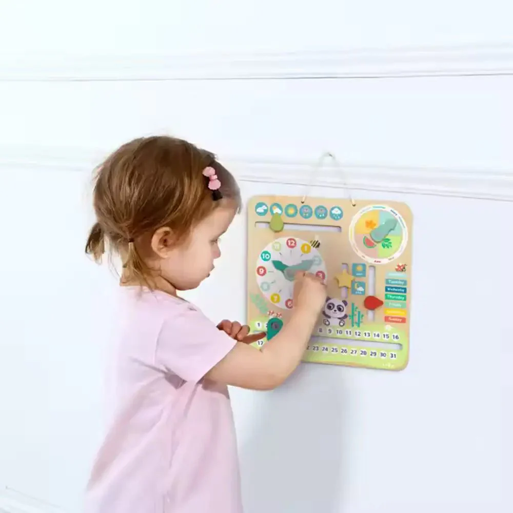 Joodi Interactive Wooden Time and Seasons Calender Set for Kids, Multicolor - Image 2