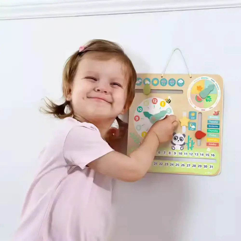 Joodi Interactive Wooden Time and Seasons Calender Set for Kids, Multicolor - Image 3