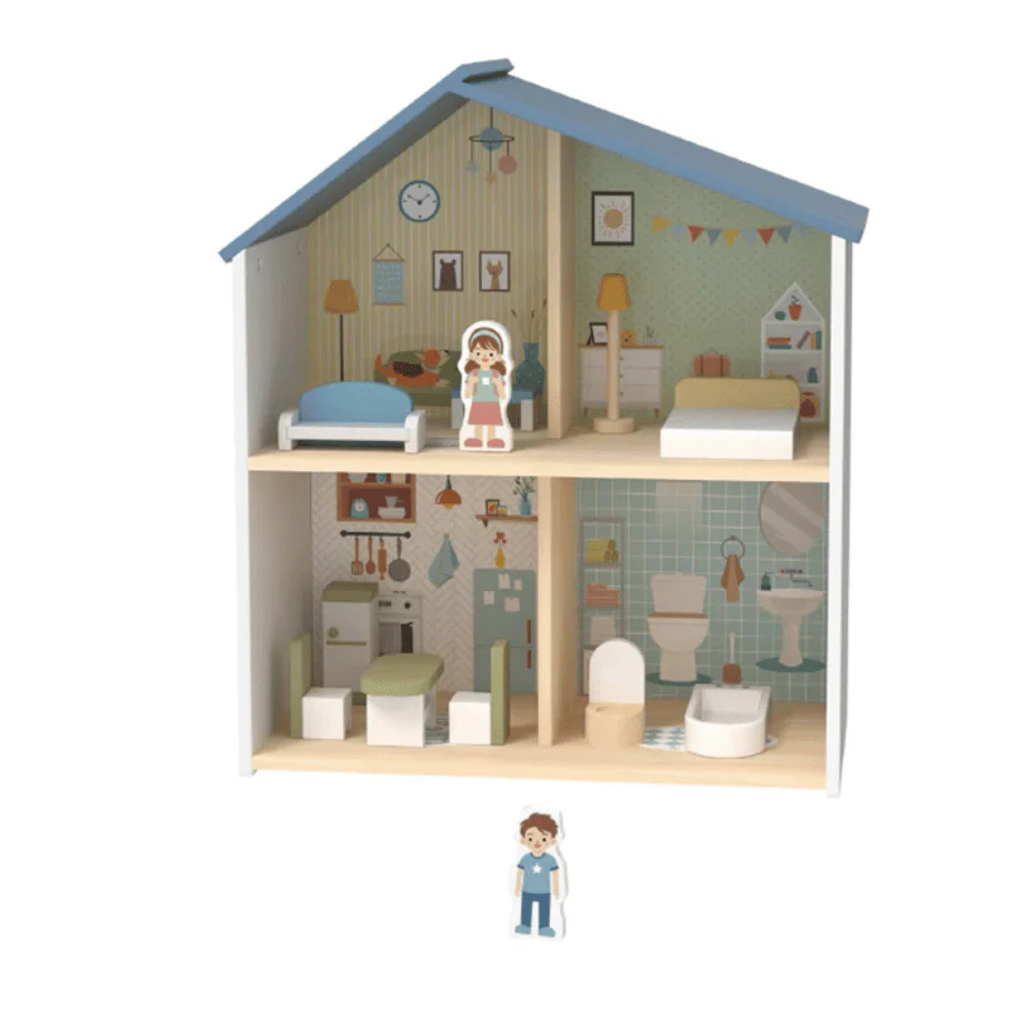 Joodi Wooden 14pcs Doll House Playset - Image 2