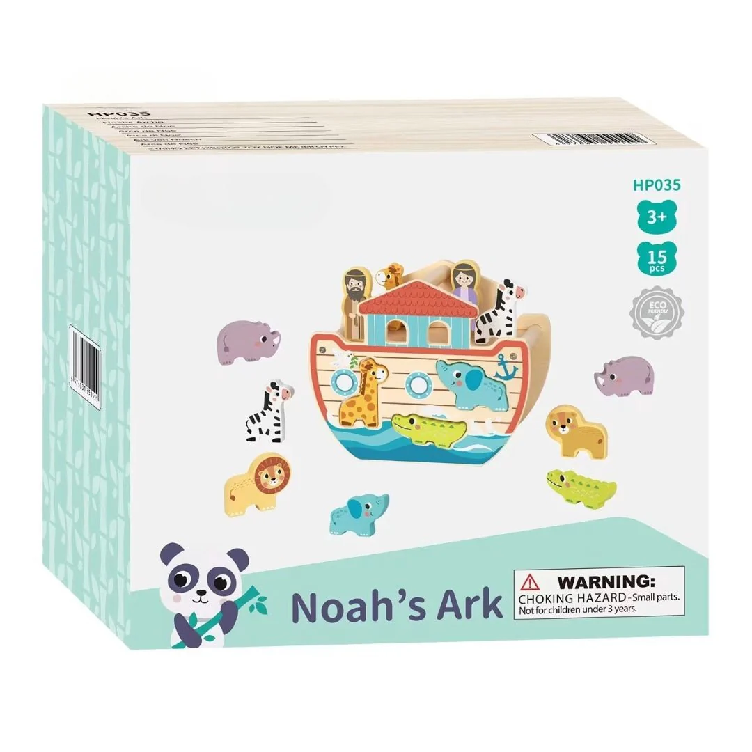 Joodi Wooden 15pcs Noah's Ark Playset - Image 2