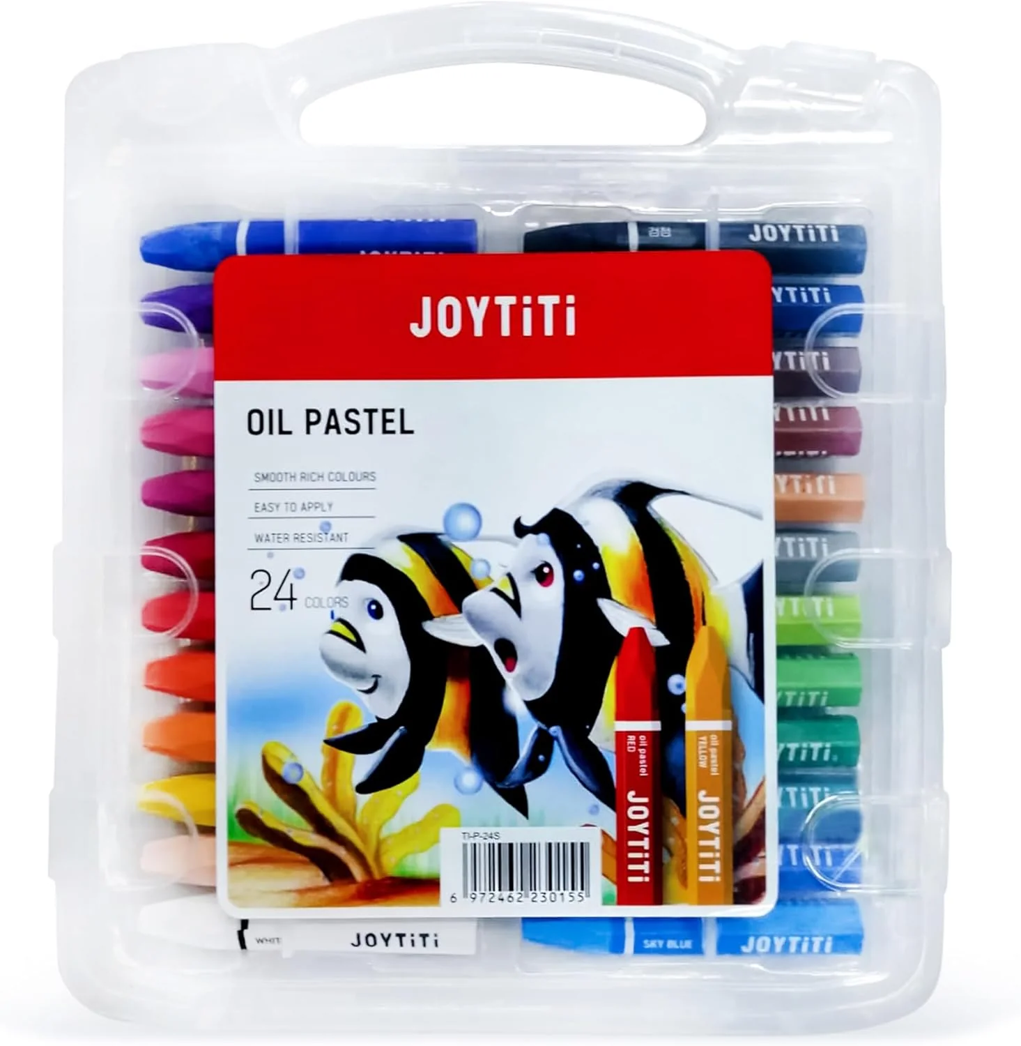 Joytiti Oil Pastels 24 Color 75MM Hexagonal In PP Case