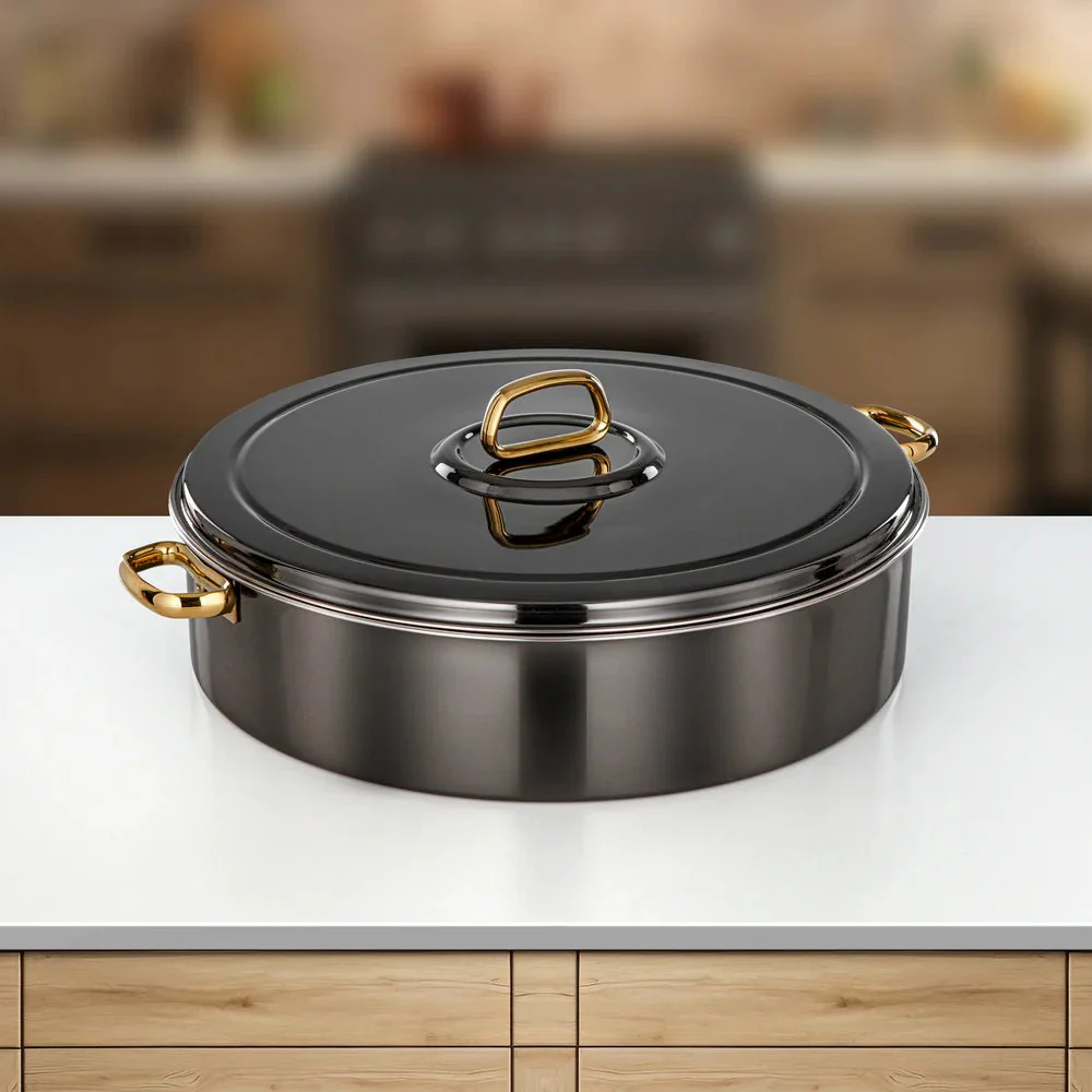 Almarjan Diana Hot Pot 40 cm Gun Black & Gold - Image 2