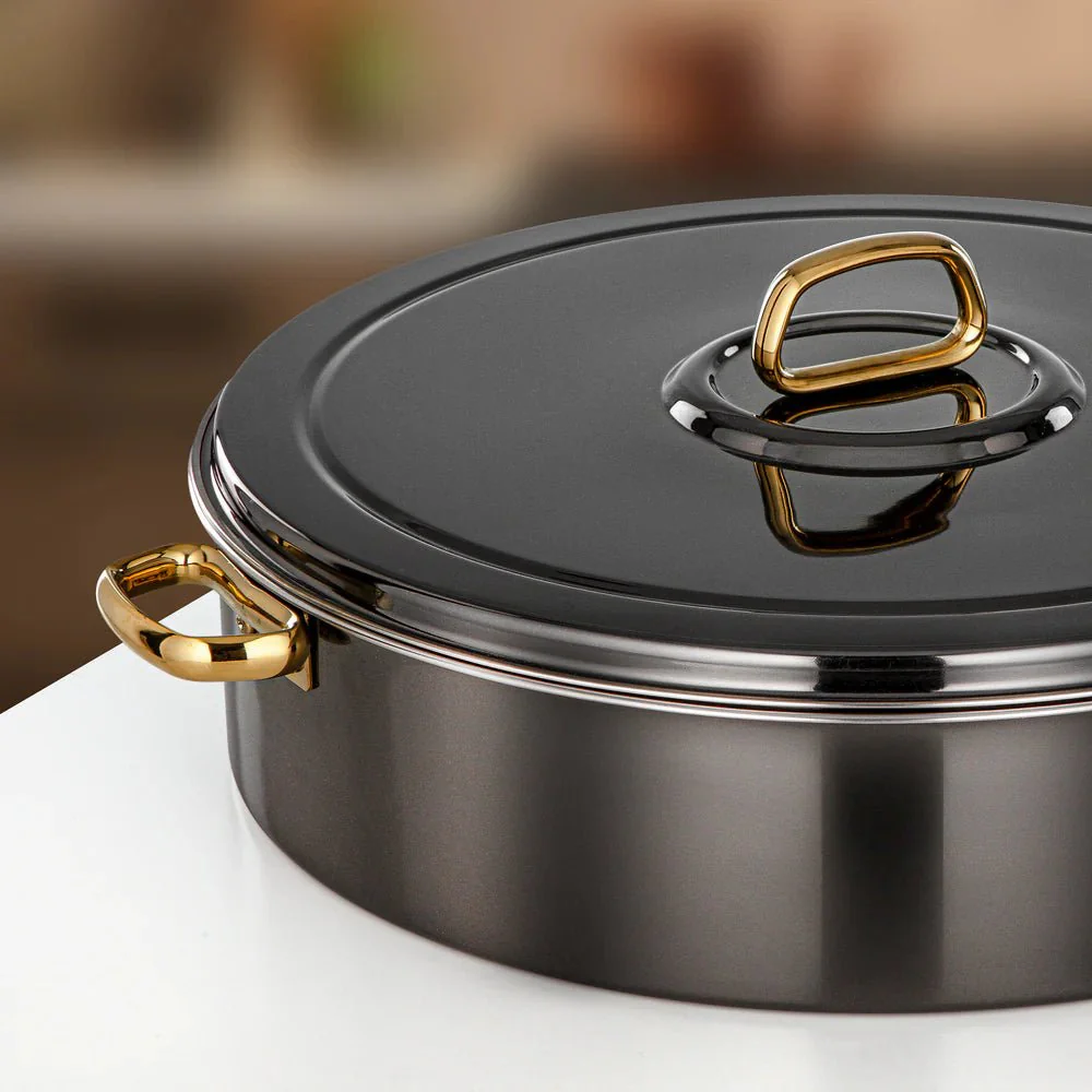 Almarjan Diana Hot Pot 40 cm Gun Black & Gold - Image 3
