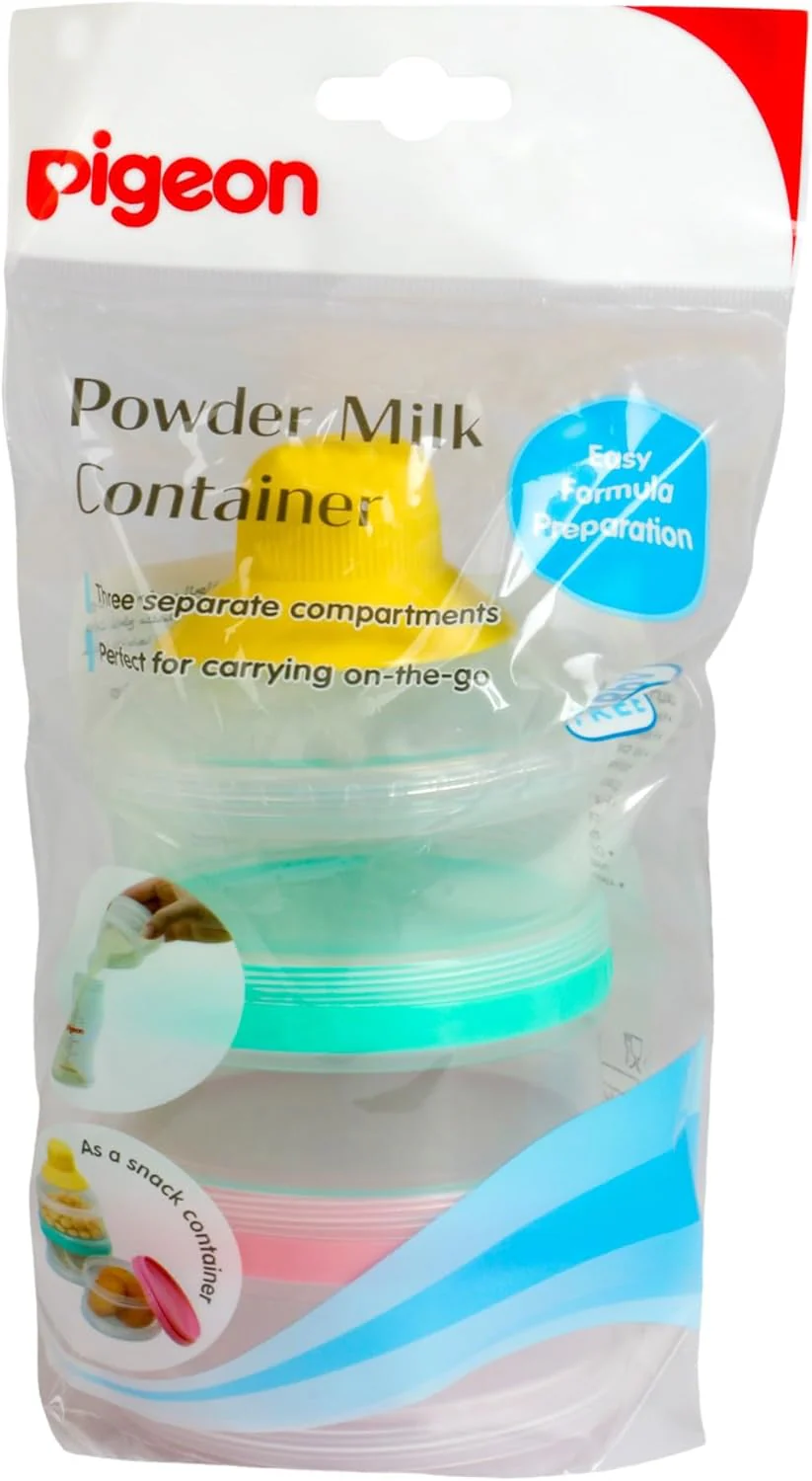 Pigeon Milk Powder Container, 3 Compartments, Lightweight, Bpa Free