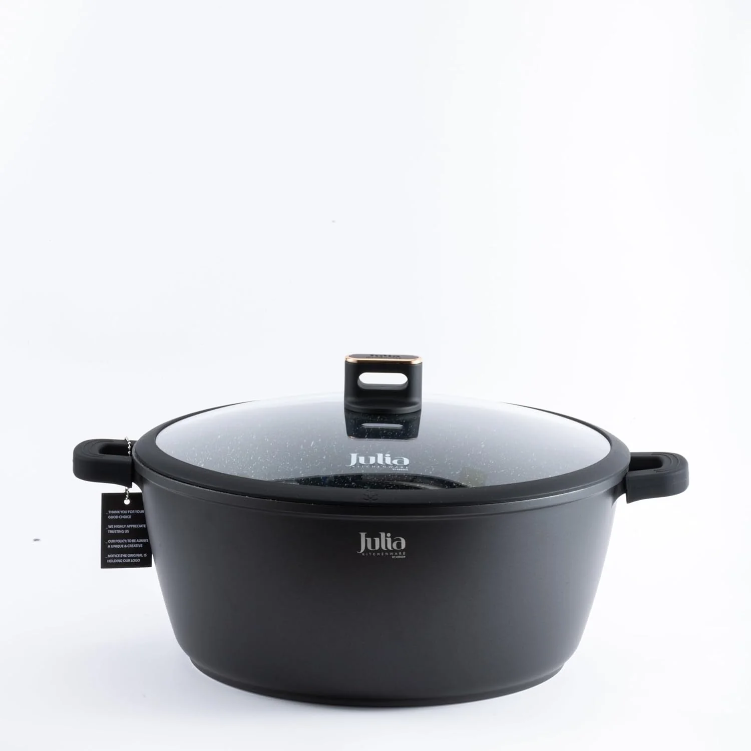 Julia Elite-Pro Plus Casserole With Lid, 36 Cm Diameter, Black