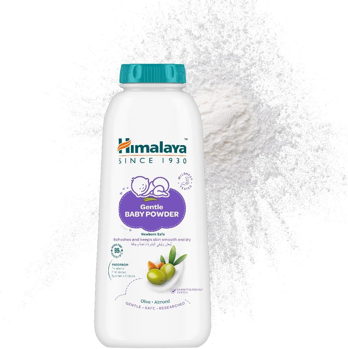 Himalaya Gentle Baby Powder – Olive & Almond | 425g (Bottle with shaker cap (may vary))