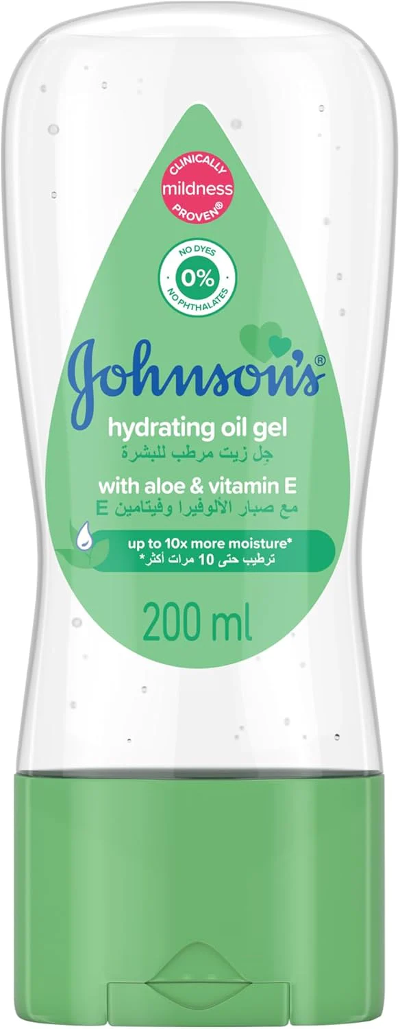 Johnson's Baby Hydrating Oil Gel with Aloe Vera & Vitamin E – 200ml