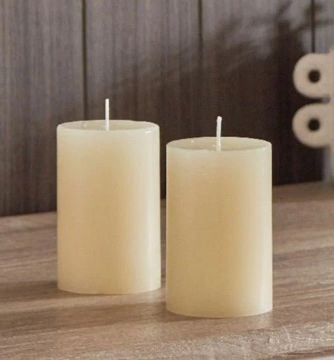 King Wain 2pcs Aromatic Pillar Candle 5cm*10cm, Jasmine with Pure Natural Extracts