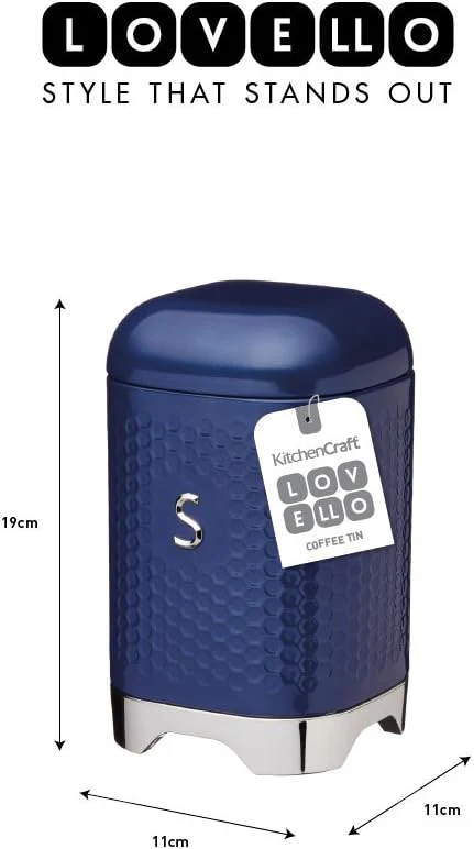 Kitchen Craft Metal Canister 11cm*11cm*19cm, Blue - Image 2