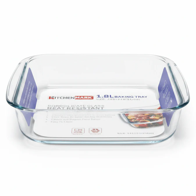 Kitchenmark Brosilicate 1.8L Medium Glass Baking Dish (24×21×5cm)