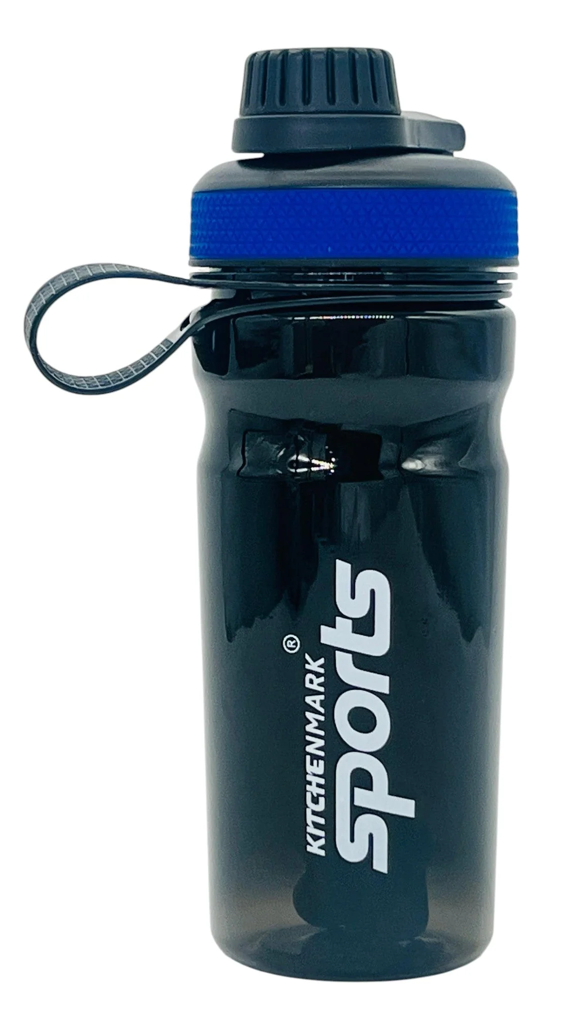 Kitchenmark Sports Plastic Water Bottle 600ml, Black-Blue