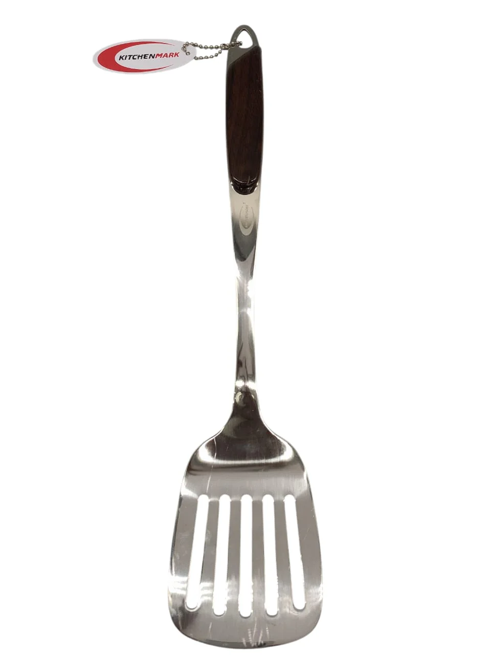 Kitchenmark Wooden Handle Slotted,Cooking Spoon Chapati Turner,Omlete Turner - Image 2