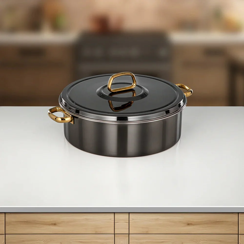 Almarjan Diana Hot Pot 30 cm Gun Black & Gold - Image 2