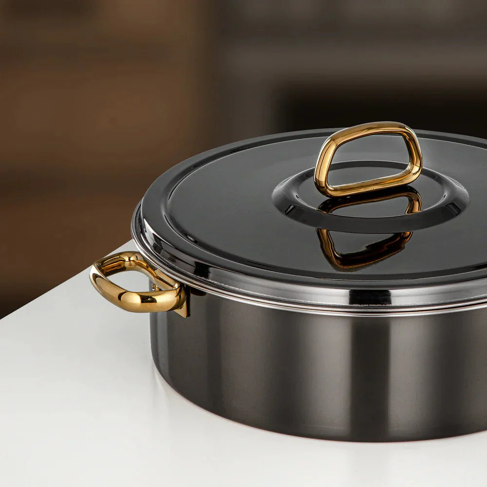Almarjan Diana Hot Pot 30 cm Gun Black & Gold - Image 3