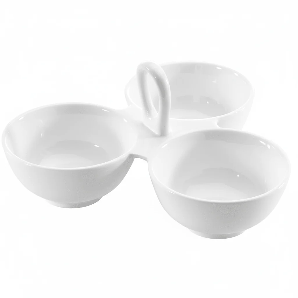 Symphony Elegant White Ceramic Sectioned Serving Tray & Platter