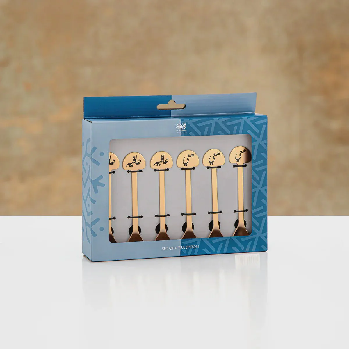 Almarjan Tea Spoon Set – 6 Pieces – Matte Gold Finish