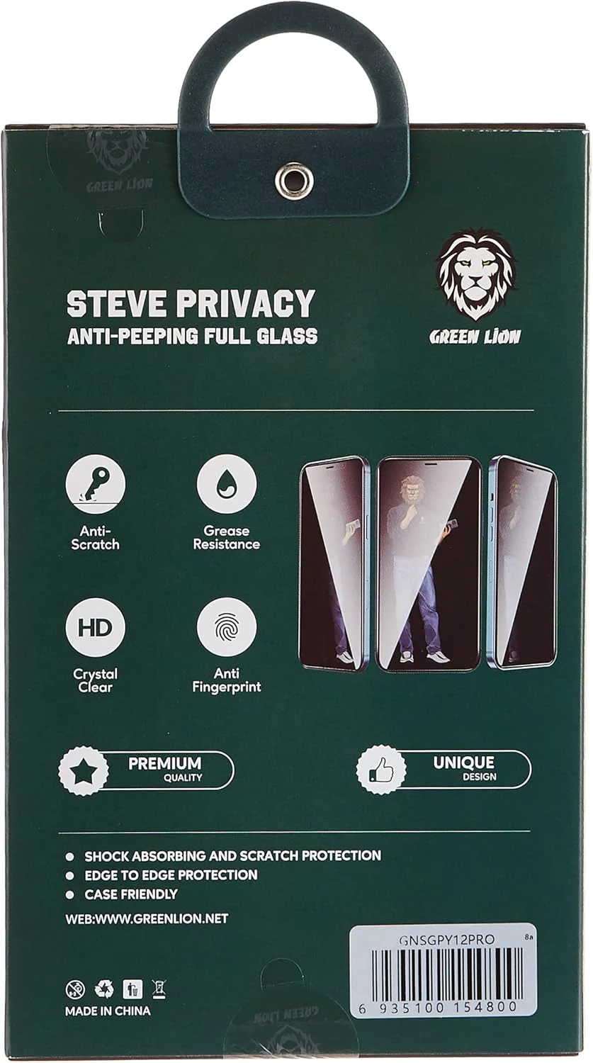 Green Lion Steve 9H Privacy Anti-Peeping Full Glass Screen Protector for iPhone 12 / 12 Pro (6.1") - Image 4