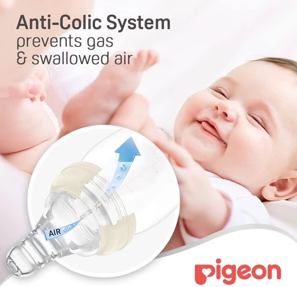 Pigeon Slim Neck Glass Feeding Bottle, Clear Cap, Ultra-Soft Silicone, Anti-Colic, Bpa & Bps Free, 200Ml, White - Image 6