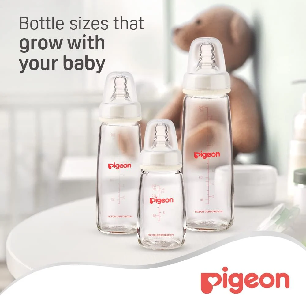 Pigeon Slim Neck Glass Feeding Bottle, Clear Cap, Ultra-Soft Silicone, Anti-Colic, Bpa & Bps Free, 200Ml, White - Image 7