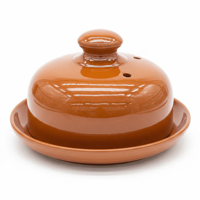 La Dehesa Brown Clay Cheese Serving Dish Rustic Table Plate | Made in Spain | 20cm