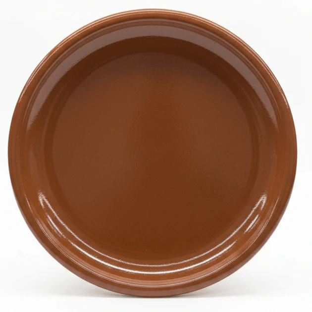 La Dehesa Brown Clay Round Dinner Plate Rustic Dining Plate | Made in Spain | 26cm