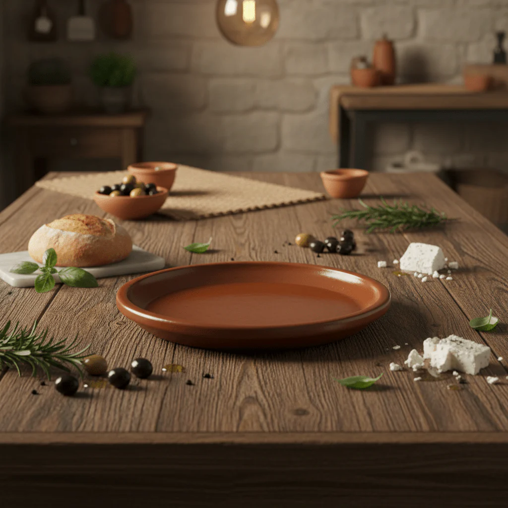 La Dehesa Brown Clay Round Dinner Plate Rustic Dining Plate | Made in Spain | 26cm - Image 2