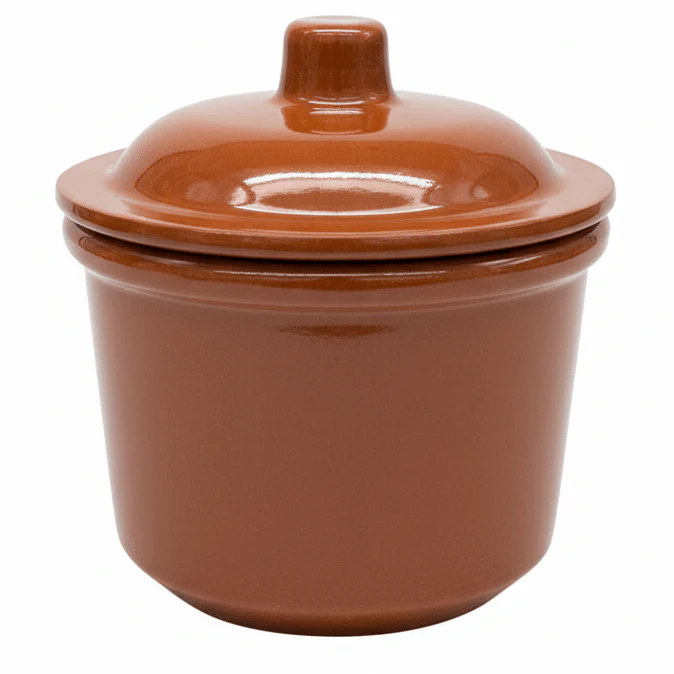 La Dehesa Brown Clay Storage Jar with Lid | 450ml | Made in Spain
