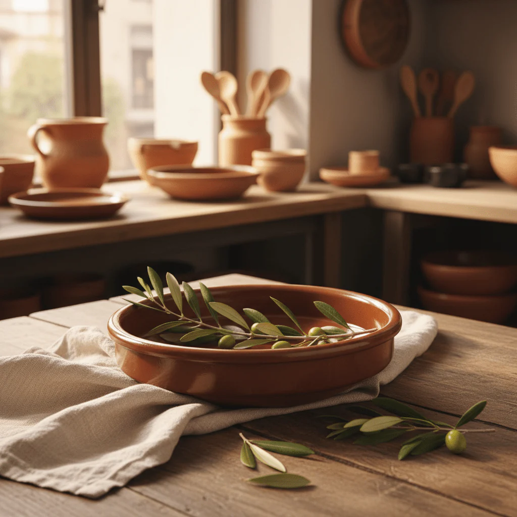 La Dehesa Handmade Brown Clay Round Deep Plate – Rustic Dining Dish, 20cm | Made in Spain - Image 2