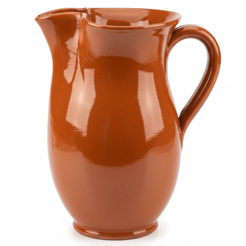 La Dehesa Traditional Brown Clay Water Jug Classic Handmade Pitcher Made in Spain -1L