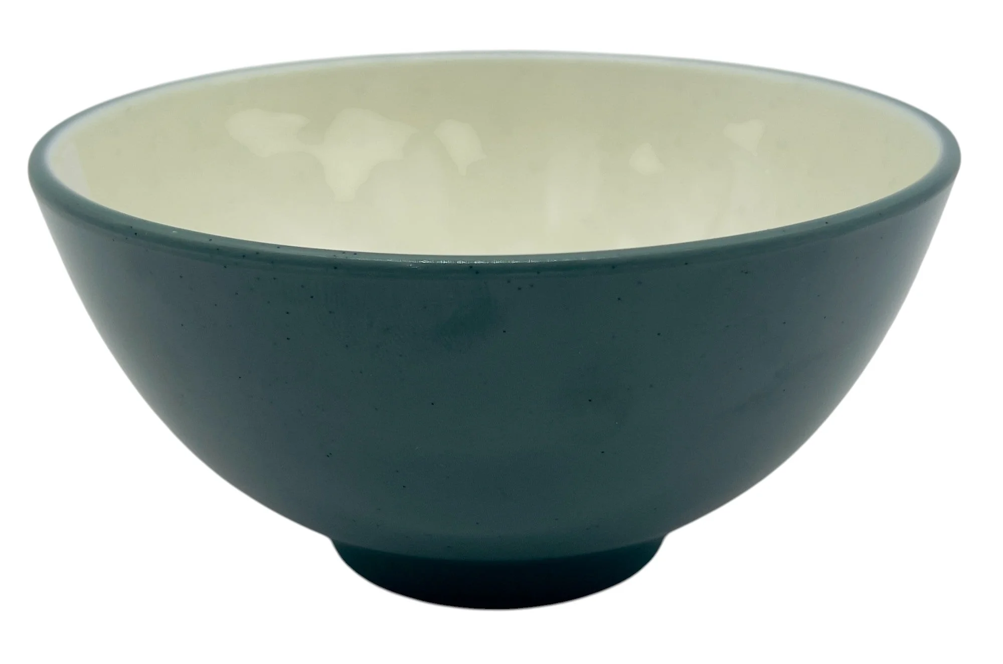 LANDREEN Melamine Rice Bowl – 7" Green and White Dining Bowl