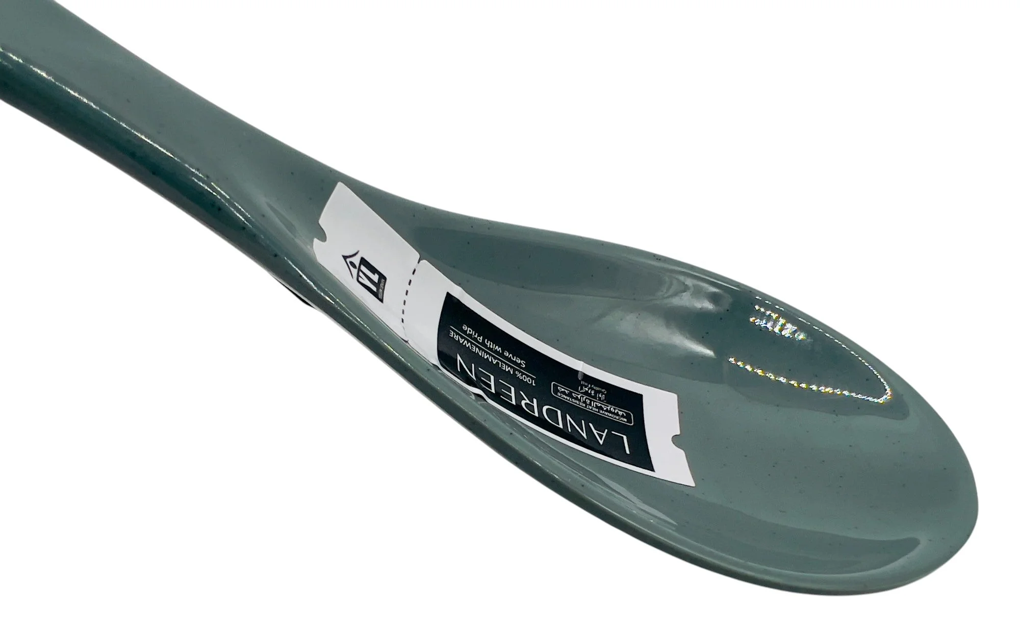 LANDREEN Melamine Rice Spoon – 15cm Green and White Kitchen Utensil - Image 3