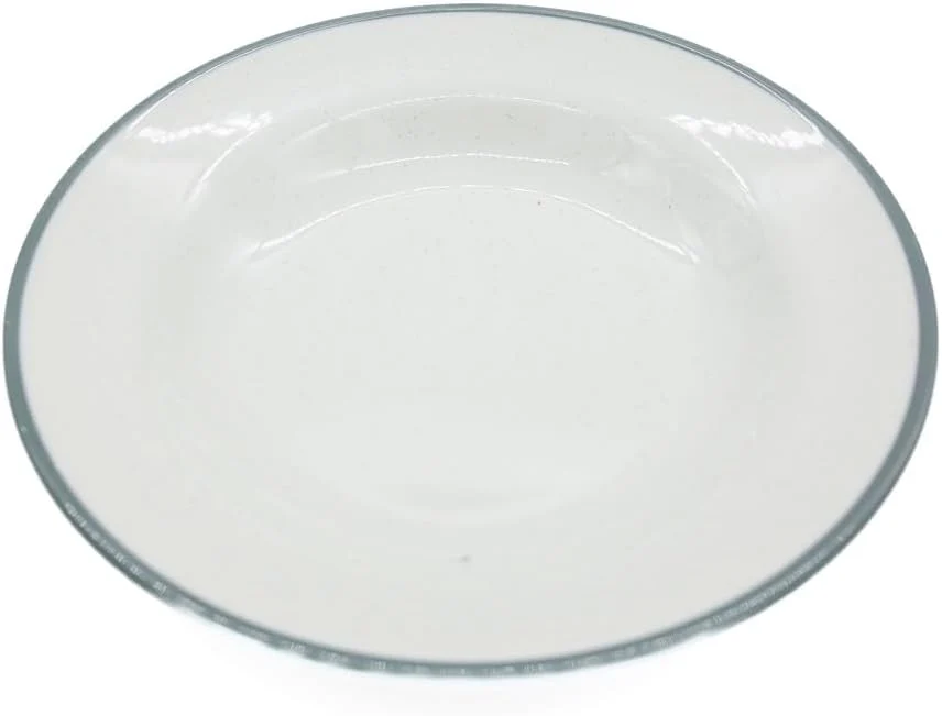 Landreen Melamine Round Soup Plate-26CM-White&Grey - Image 2