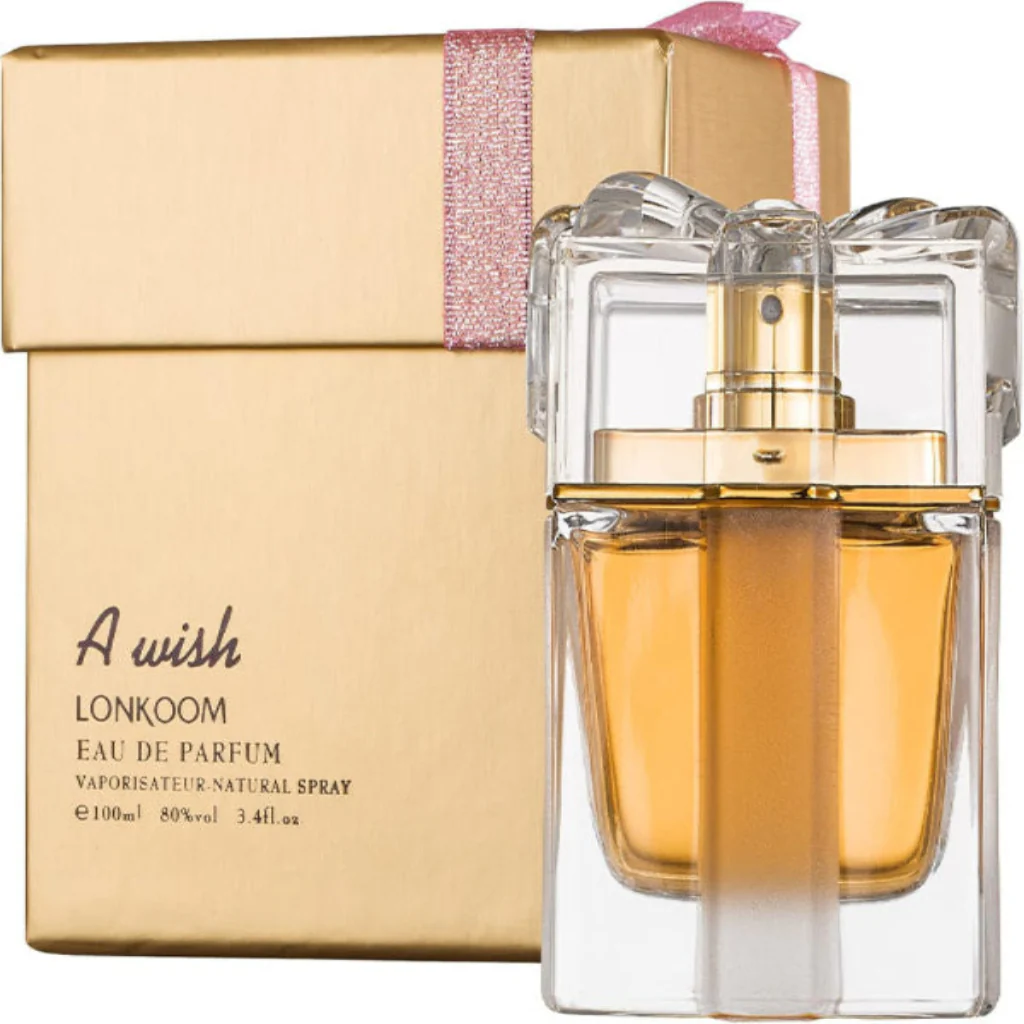 LONKOOM HALAL Perfume EDP for Women Eau De Parfum Sweet-Fruity Fragrance For Women Antibacterial Spray A WISH GOLD 100ml