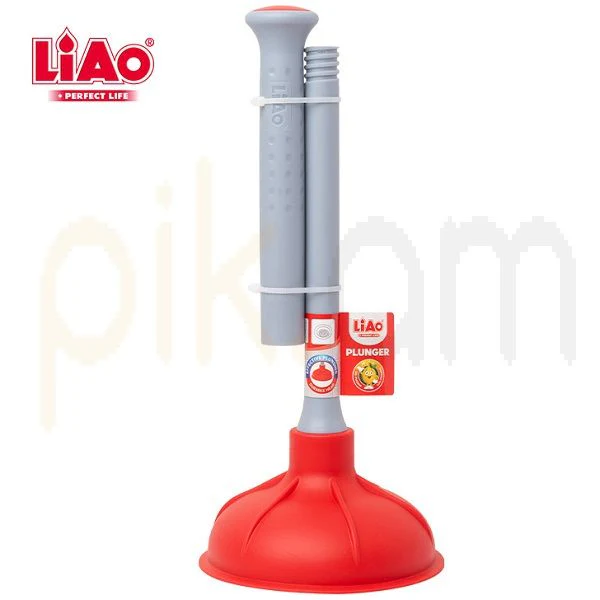 Liao Classic Rubber Plunger with Plastic Handle 45cm Red & Grey