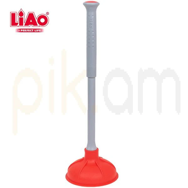 Liao Classic Rubber Plunger with Plastic Handle 45cm Red & Grey - Image 2