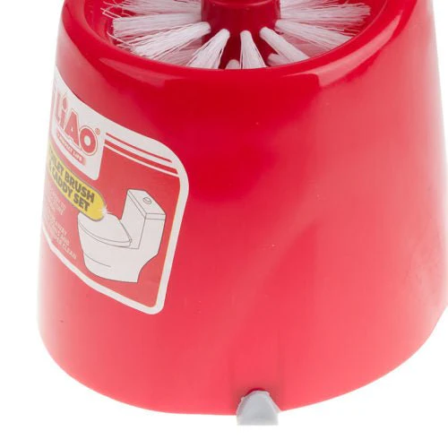 Liao Cleaning Silicone Toilet Brush with Holder Ergonomic Handle 42cm - Red - Image 4