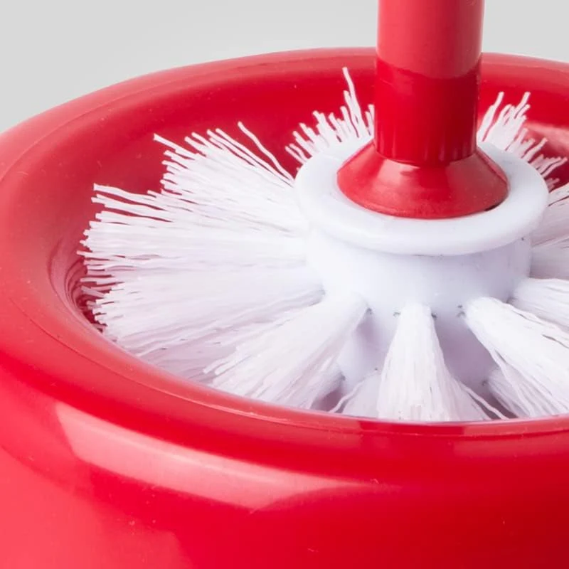Liao Toilet Brush- D130034, Bristle Deep Cleaning Toilet Bowl Brushes for Toilet Bathroom Cleaning Brushes with Freestanding Round Tumbler Home Improvement Tools & Accessories-Red - Image 2