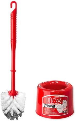 Liao Toilet Brush- D130034, Bristle Deep Cleaning Toilet Bowl Brushes for Toilet Bathroom Cleaning Brushes with Freestanding Round Tumbler Home Improvement Tools & Accessories-Red - Image 4