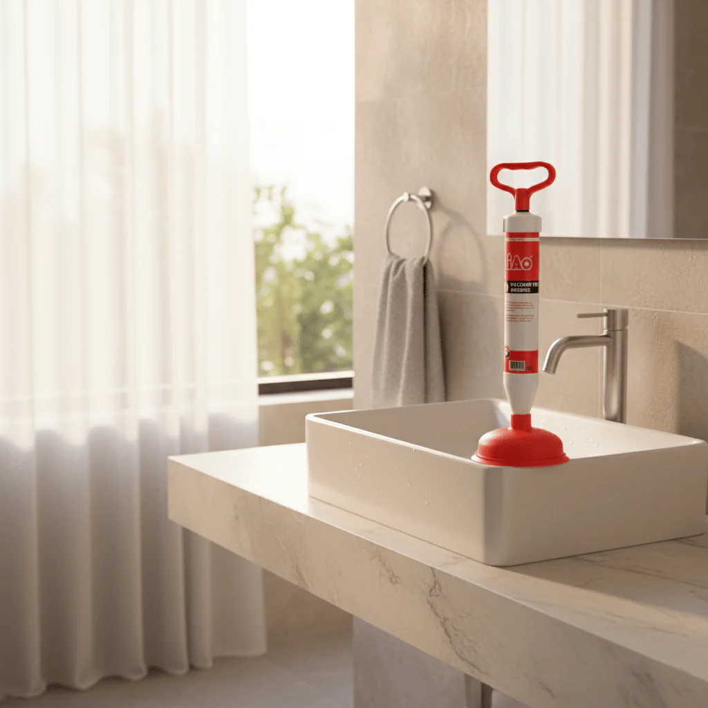 Liao Toilet Vacuum Plunger Pump with Rubber Head 45cm Red & White - Image 2