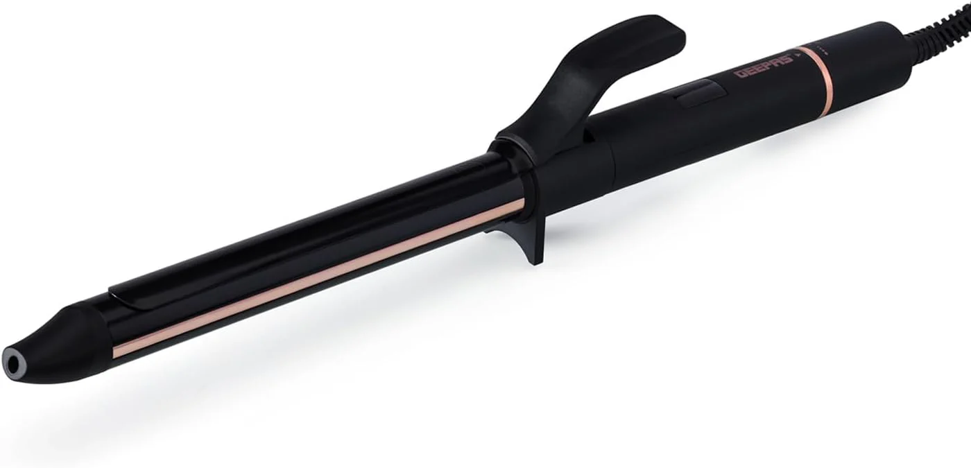 Geepas Expert Salon Hair Curler GHC86099UK | Ceramic-Coated Barrel, Digital Display, Rotary Temp Control, 60-Min Auto Shut-Off, Safe & Professional