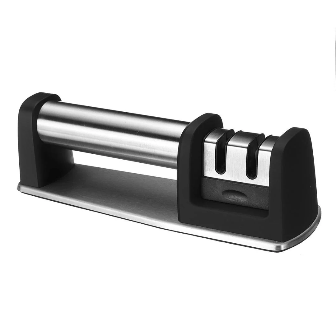 LMYH Stainless Steel Kitchen Knife Sharpener 206mm*65mm*64mm, Black - Image 2