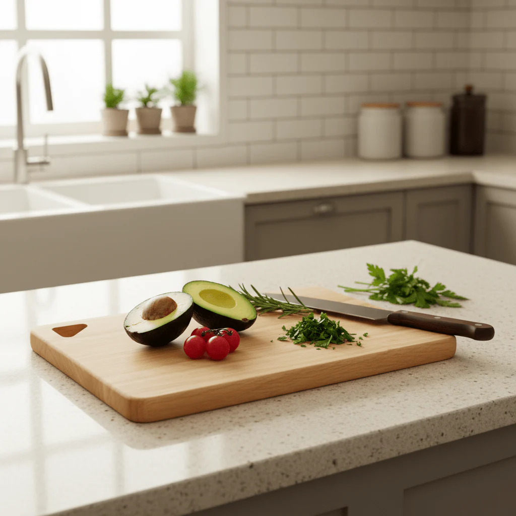 LocknLock Rubber Wood Cutting Board 35×21cm - Image 2