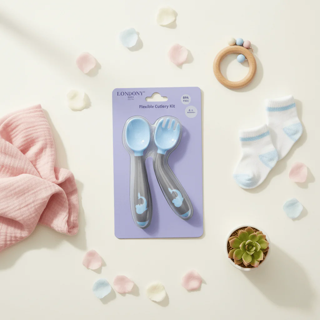 Londony Baby Flexible Cutlery Kit – 2 Pcs (6+ Months) - Image 2