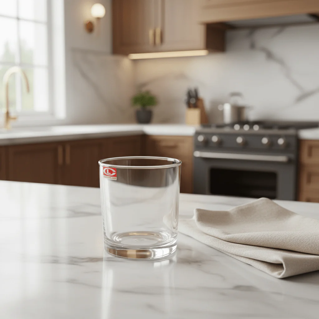 Lucky Glass Premium Clear Drinking Water Tumbler Durable Everyday Use 310ml - Image 2