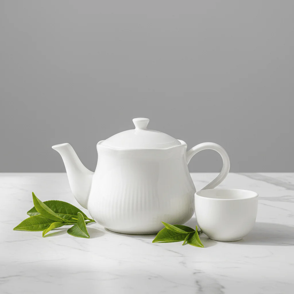 Luhpar Elegant White Ceramic Teapot – 600ml - Image 2