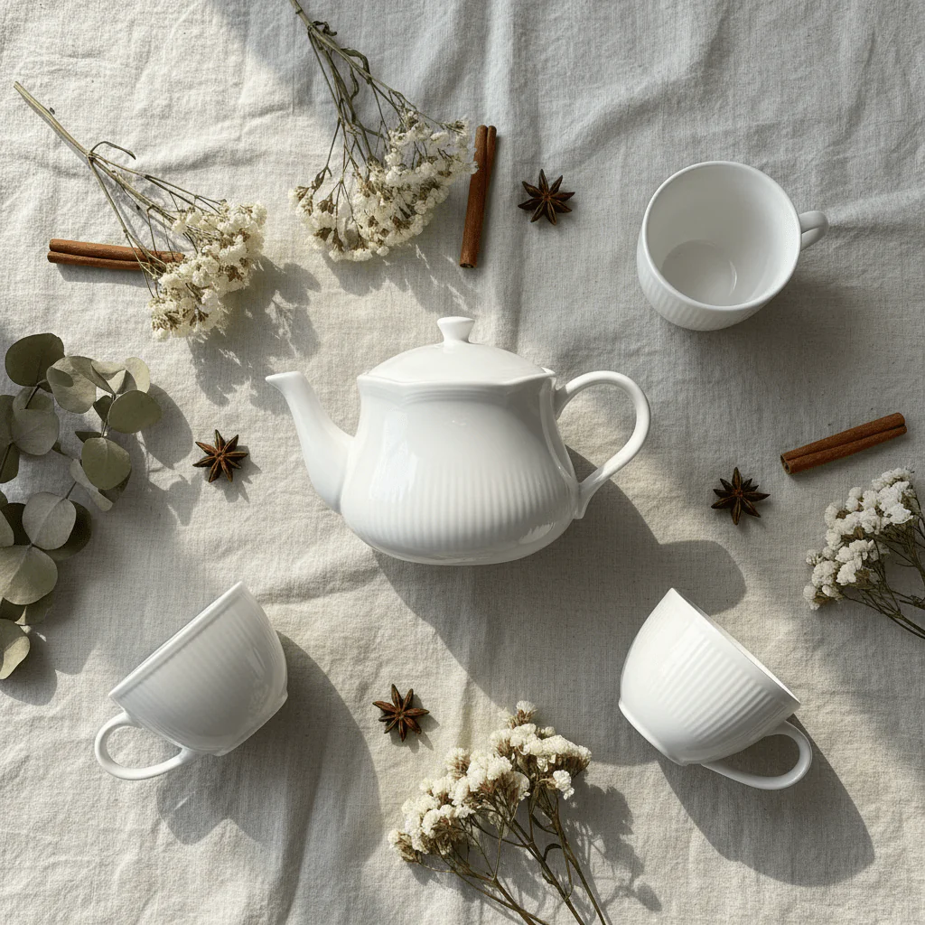 Luhpar Elegant White Ceramic Teapot – 600ml - Image 4